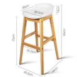 Set of 2 High Seat Back Barstools White - JVEES