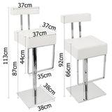 PU Leather Stainless Steel Bar stool - White - JVEES