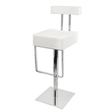 PU Leather Stainless Steel Bar stool - White - JVEES