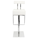 PU Leather Stainless Steel Bar stool - White - JVEES