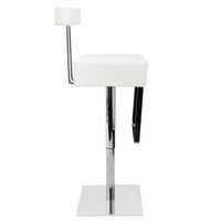 PU Leather Stainless Steel Bar stool - White - JVEES