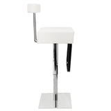 PU Leather Stainless Steel Bar stool - White - JVEES