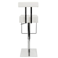 PU Leather Stainless Steel Bar stool - White - JVEES