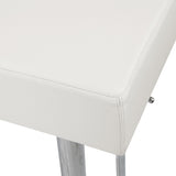 PU Leather Stainless Steel Bar stool - White - JVEES