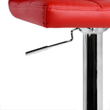 Set of 2 PU Leather Kitchen Bar Stool Red - JVEES