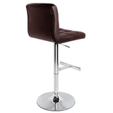 Set of 2 PU Leather Kitchen Bar Stool Chocolate - JVEES