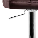 Set of 2 PU Leather Kitchen Bar Stool Chocolate - JVEES