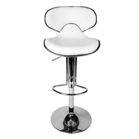 Set of 2 PU Leather Kitchen Bar Stool White - JVEES