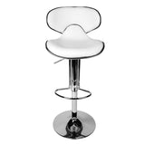 Set of 2 PU Leather Kitchen Bar Stool White - JVEES