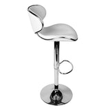 Set of 2 PU Leather Kitchen Bar Stool White - JVEES