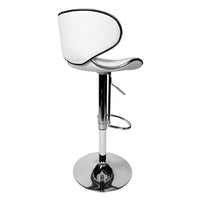 Set of 2 PU Leather Kitchen Bar Stool White - JVEES