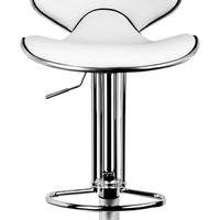 Set of 2 PU Leather Kitchen Bar Stool White - JVEES