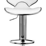 Set of 2 PU Leather Kitchen Bar Stool White - JVEES