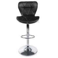 Set of 2 PU Leather Kitchen Bar Stool Black - JVEES