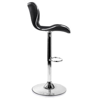 Set of 2 PU Leather Kitchen Bar Stool Black - JVEES