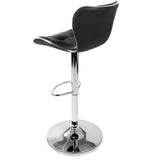 Set of 2 PU Leather Kitchen Bar Stool Black - JVEES