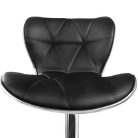 Set of 2 PU Leather Kitchen Bar Stool Black - JVEES