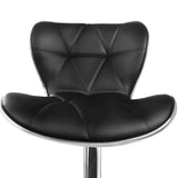 Set of 2 PU Leather Kitchen Bar Stool Black - JVEES