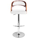 PU Leather Wooden Kitchen Bar Stool Padded Seat White - JVEES