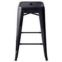 Set of 4 Replica Tolix Kitchen Bar Stool 66cm Black - JVEES