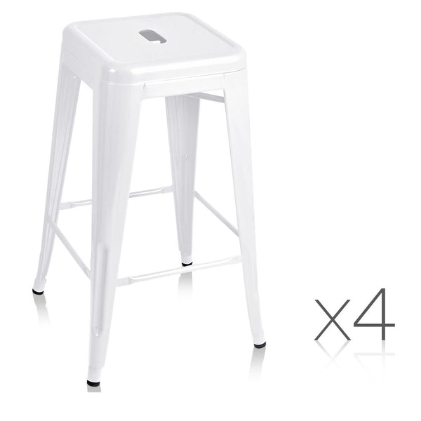 Set of 4 Replica Tolix Kitchen Bar Stool 66cm White