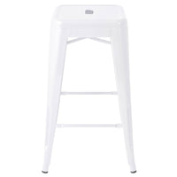 Set of 4 Replica Tolix Kitchen Bar Stool 66cm White - JVEES