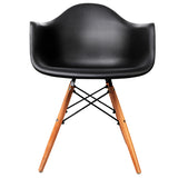 Set of 2 Replica Eames Cafe Chairs Beech Black - JVEES