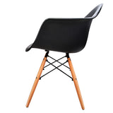 Set of 2 Replica Eames Cafe Chairs Beech Black - JVEES