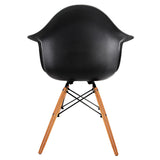 Set of 2 Replica Eames Cafe Chairs Beech Black - JVEES