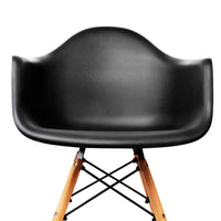 Set of 2 Replica Eames Cafe Chairs Beech Black - JVEES