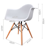 Set of 2 Replica Eames Cafe Chairs Beech White - JVEES