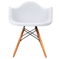 Set of 2 Replica Eames Cafe Chairs Beech White - JVEES