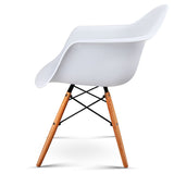 Set of 2 Replica Eames Cafe Chairs Beech White - JVEES