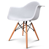 Set of 2 Replica Eames Cafe Chairs Beech White - JVEES