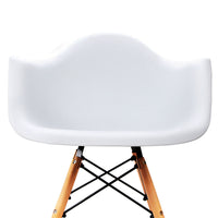 Set of 2 Replica Eames Cafe Chairs Beech White - JVEES