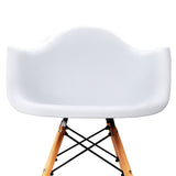 Set of 2 Replica Eames Cafe Chairs Beech White - JVEES