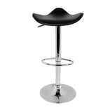 Set of 2 PVC Leather Kitchen Bar Stool Black - JVEES