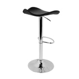 Set of 2 PVC Leather Kitchen Bar Stool Black - JVEES