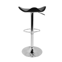 Set of 2 PVC Leather Kitchen Bar Stool Black - JVEES