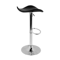 Set of 2 PVC Leather Kitchen Bar Stool Black - JVEES