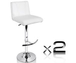 Set of 2 PU Leather Kitchen Bar Stool White - JVEES