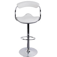 Set of 2 PU Leather Kitchen Bar Stool White - JVEES