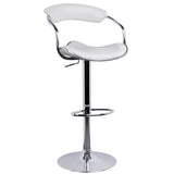 Set of 2 PU Leather Kitchen Bar Stool White - JVEES