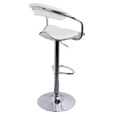 Set of 2 PU Leather Kitchen Bar Stool White - JVEES