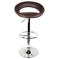 Set of 2 PU Leather Kitchen Bar Stool Chocolate - JVEES