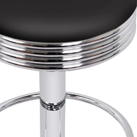 Set of 2 PU Leather Kitchen Bar Stool Black - JVEES