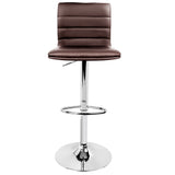 Set of 2 PU Leather Kitchen Bar Stool Chocolate - JVEES