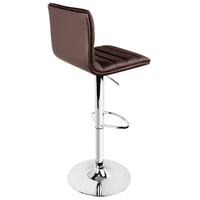 Set of 2 PU Leather Kitchen Bar Stool Chocolate - JVEES