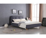 Scandi Queen Size Grey Fabric Bed - JVEES