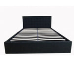 PU Leather Gas Lift Bedframe Black Queen - JVEES